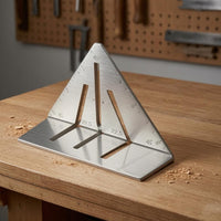 Flat Base Triangular Carpenter Square Engraved Markings Measuring Square Cutout Slots Layout Tool Metal for General Hardware Work