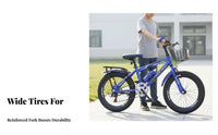 Student Transport Bike Long-Lasting Gender-Neutral Young Bike Transport Cycle High-Carbon Steel Frame Double Disc Brake Cycle
