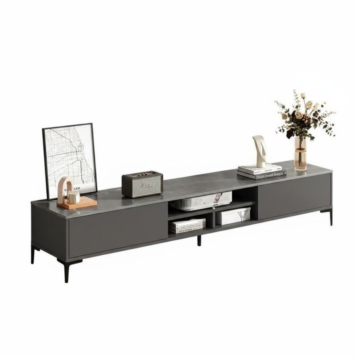 Contemporary Television Cabinet Italian Design Television Stand Media Cabinet Sturdy Construction Low Profile Suitable for Apartment Dwellers Home Living Room Decoration