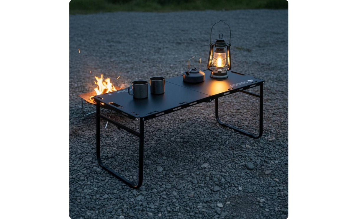 Folding Table Foldable Carbon Steel Folding Table Black