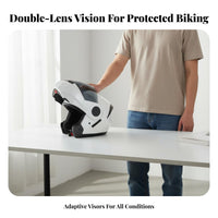 Flip-up Full Face Helmet Anti-Fog Lens Flip up Full Face Helmet Air Ventilation System Secure Headwear for Commuting