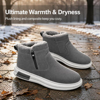 Men's Winter Mid-Top Snow Boots Warm Fleece-Lined Slip-On Anti-Slip