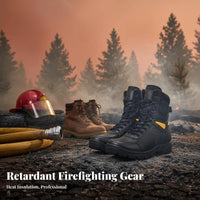 Heat Insulating Woodland Fire Safeguarding Gear Reflective Strips Firefighting Suit Set High-Visibility Wildland Firefighting Uniform for Firefighters, Emergency Responders, Rescue Workers, Wildfires