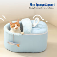Canned Food Shaped Bed Removable and Cleanable Feline Den All-Oceanson Use 2-in-1 Versatile for Feline Companions, Small Dogs