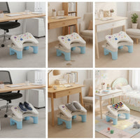 Molded Under-Desk Footstool Easy to Clean Ergonomic Footrest Low-Height Footstool with Textured Surface Long-Lasting for Office Workers