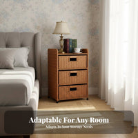 Storage Cabinet European Design Drawer Nightstand Smooth Finish Storage Cabinet with Baskets for Bedroom, Living Room
