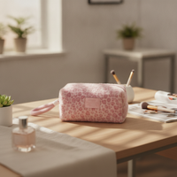 Spotted Print Plush Makeup Bag, Trendy Stationery Organizer, Portable Pen Pouch for Students