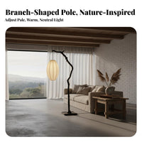 Minimalist Design Tree Branch Floor Lamp Stable and Long-Lasting Textile Lantern Floor Lamp Easy to Assemble Accent Light Flicker-Flickerless for Interior Designers, Homeowners, Students, Study, Corner, Office