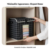 Lidded Clothes Storage Box Minimalist Lidded Textile Organizer Dustproof Lid Textile Storage Box for Closet, Bedroom
