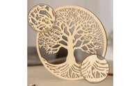 Tree of Life Wall Hanging Plaque Round Tree of Life Wall Hanging Wooden Plaque with Rope Lightweight Minimalist for Living Room