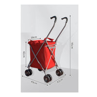 Portable Foldable Shopping Cart Washable Shopping Cart with Wheels Long-Lasting Folding Trolley Sturdy for Apartment Living, Camping