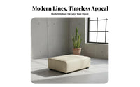 High-Density Foam Cushion Channel-Tufted Bench Versatile Use Channel Tufted Stool Long-Lasting Frame Footstool Stable Low-Silhouette Design for Homeowners, Interior Decorators, Living Room, Bedroom, Lounge Area, Entryway