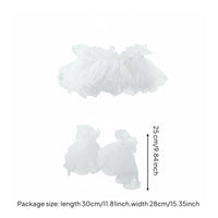 White Gauzy Material Bridal Cover up Korean Design Transparent Tulle Wedding Wrap Elegant Design off Shoulder Ruffled Shawl for Weddings
