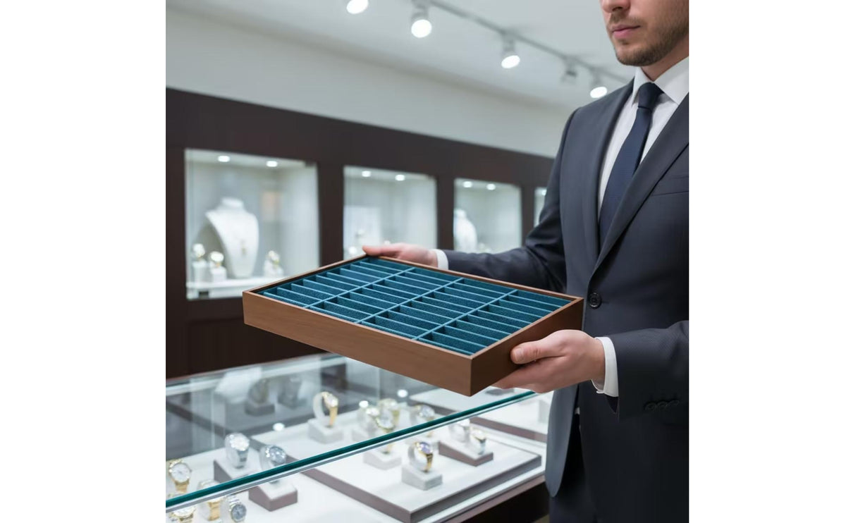 Bangle Tray with 40 Slot Grids Divided Jewelry Display Tray  Compact Storage Box for Retailers, Drawer