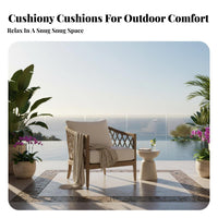 Teak Conversation Set Nordic & Design Lounge Chair and Side Table Group Weather Resistant Garden Furniture for Hotel Owners, Adults, Balcony, Porch