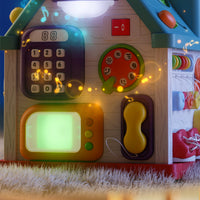 Multifunctional Busy House Toy Carry Handle Birdhouse Activity Toy Activity Toy ABS Plastic Sensory Activity House Fine Motor for Babies, Toddlers, Home Play