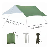 Silver Coated Tarp Water-Resistant Waterproof Sun Canopy SPF 50+ Camping Tarp Shelter for Beachgoers, Campers