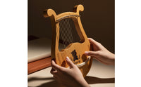 16-String Lyre Portable Lyre Acoustic Musical Instrument for Beginners, Students, Home Practice
