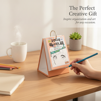2026 Hand-Drawn Ancient Style Doodle Desk Calendar for Stress Relief