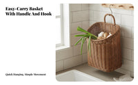 Imitation Rattan Hanging Basket Versatile Wall Hanging Storage Basket Lightweight Long-Lasting for Students, Kitchen, Bathroom