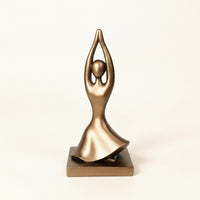 Bronze Meditative Figurine Stylized Sculpture with Base Sculptural Woman Sculpture Abstract for Yogi, Desktop