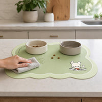 Pet Feeding Mat Waterproof PVC Placemat for Cats and Dogs