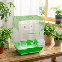 Small Bird Cage for Budgie Cage and Finch Cage, Rectangular Bird Cage with Removable Tray, 2 Feeders and 1 Perch for Parakeets Lovebirds Small