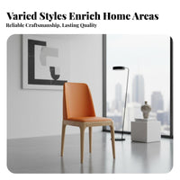 Upholstered Wooden Chair Solid Wood Frame Keyhole Back Dining Chair Unique Rear Design Household Furniture for Adults, Kitchen, Hotel, Living Room