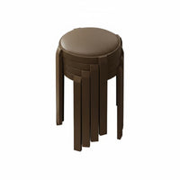 Sturdy Stackable padded seated Round Seat Space-Saving Round Padded Folding Stool Foldable Design Backless Chair Portable for Apartment Dwellers, residents, Living Room, Parties, Kitchen, Bedroom