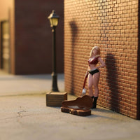 1/64 Scale Female Figurine Detailed Molded Fashion Pose Figurine Standing Base Guitar Figure Boots