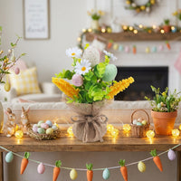 Artificial Flower and Egg Bouquet Lifelike Appearance Easter Egg Floral Arrangement Realistic Design Easter Table Decoration for Homeowners