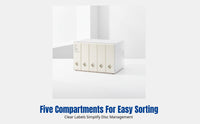 CD Storage Box, Creative Large Capacity Disc Organizer, Minimalist Design, Multi-Compartment, Home Office