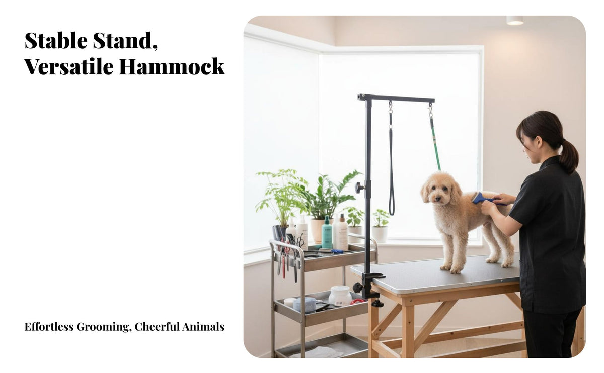 Multi-Functional Grooming Arm with Clamp Space-Saving Pet Grooming Arm Easy Assembly Wobble-Stable for Home Groomers