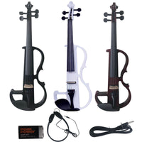 Adult Beginner Electric Violin 4/4 Black White Stage Performance