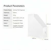 File Organizer for Desk, Large Capacity Document Holder Rack, Vertical Tray for Office Workers, Clear Storage Box