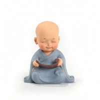 Zen Baby Monk Figurine Cute Little Monk Statue Miniature Ornament Decorative for Desk, Home, Office, Tea Tray