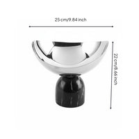 Marble Pedestal Tray Reflective Serveware Silver-Colored for Hotel Interior