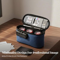 Stamp Storage Case with Lock Water Portable Company Seal Organizer Shockproof Document Lock Pouch for Business Owners, Professionals, Bank