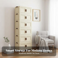 foldable Wheeled Cabinet Installation Household Storage Large Capacity Organizer single for Families, home dwellers, Kids' Room, Bedroom, Kitchen
