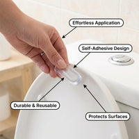 Toilet Seat Transparent Anti-Collision Pads, Silent Lid for Home Use, Homeowners Noise Reduction Cushions, 4 Pack PU Material