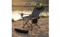 Fishing Recliner Chair Easy to Carry Reclining Camping Chair Cup Holder Outdoor Seat for Anglers
