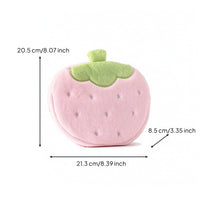 Fuzzy Strawberry Cosmetic Bag Cute Strawberry Pouch with Zipper Fluffy Soft-Furred Makeup Pouch Portable for Girls, Students, Travel, Dorm Room