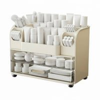 Tiered Cosmetic Case with Drawers Compartmentalized Design for Bedroom, Students