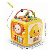 Musical Baby Activity Cube with Handle Developmental Activity Cube with Interactive Features Fine Motor Cognitive for Babies, Toddlers, Infants, Playroom
