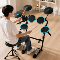 5 Pad Electronic Drum Kit, Electric Drum Set for Children, 120 Sounds, 32 Polyphony, Quiet Practice Drums