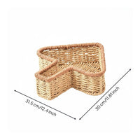 Woven Paper Rope Basket Rustic Design Rattan Organizer Tray Lightweight Multi-Compartment Storage Organizer for Desktop