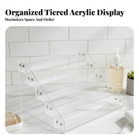Acrylic Display Riser Multi-Tier Design Figurine Display Stand Tiered Shelf Organizer Transparent Clear Step Shelf for Desktop