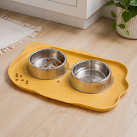 Waterproof Non-Slip Pet Feeding Mat for Cats and Dogs, Food Bowl Placemat