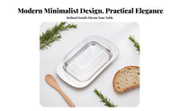 Stainless Butter Keeper Dish Fresh Keeping Butter Dish with Lid Sturdy Covered Cheese Server for Home Cooks, Families, Kitchen, Restaurant, Breakfast