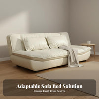 Pull-Extendable Loveseat Bed Space-Saving Armless Sleeper Loveseat Easy Conversion Transformable Couch for Apartment Dwellers, Hosts, Small Areas